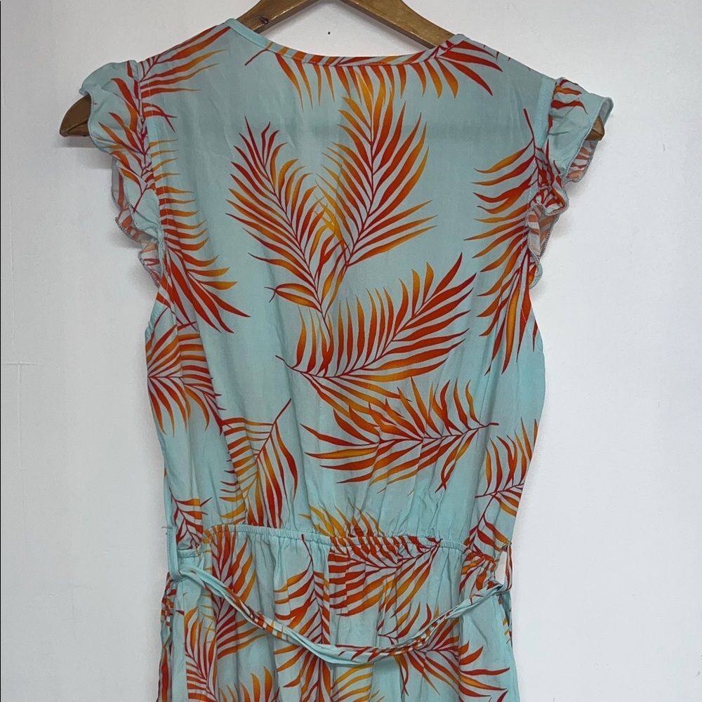 Cupshe Sz SMALL Lightweight Tropical Leaf Romper w/ Stretch Waist, Ruffles #boho - Picture 14 of 14